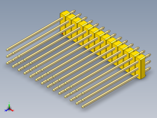 彩色公头100mil（2.54mm）系列-DS1021_yellow_3x14p_100mil_Type43_rev1.0