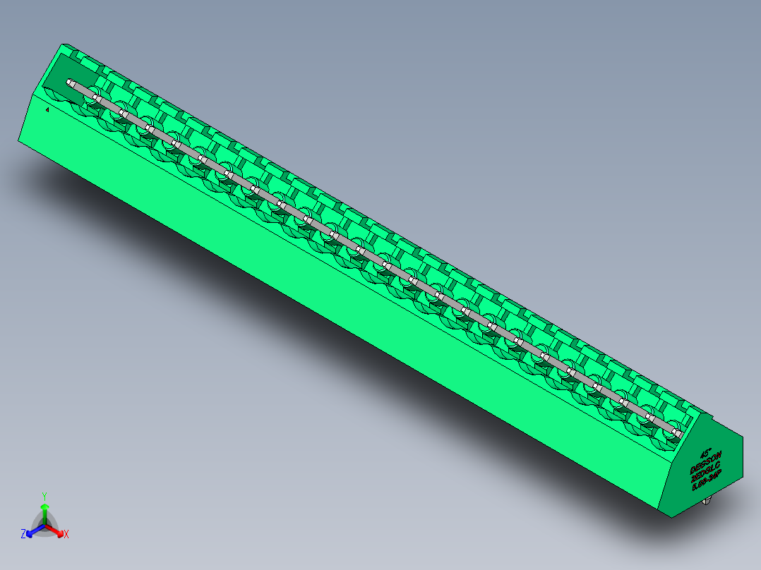 DEGSON 2EDG 系列 5.08mm 可插拔接线端子组-2EDGLC-5.08-24P-14-00AH正等轴测图
