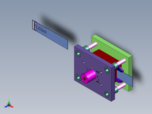 冲压双孔耳座的级进模具