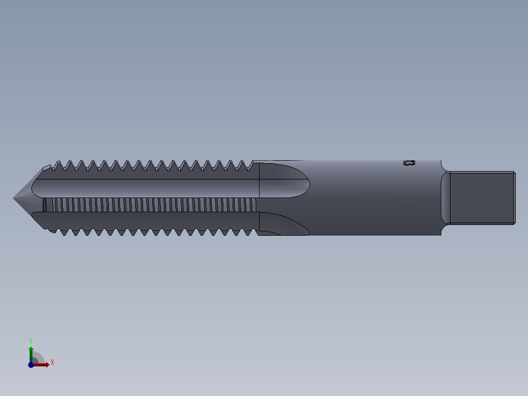标准英制丝锥-Hand Taps W Equations前视图