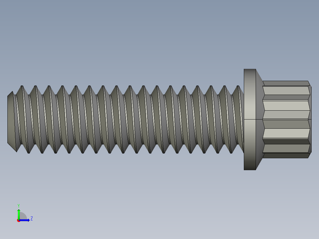 1-4in-20 7-8long 12-point screws.STEP左视图