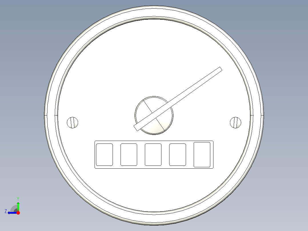重力指示器GW12-3D多系列多零件图纸模型右视图
