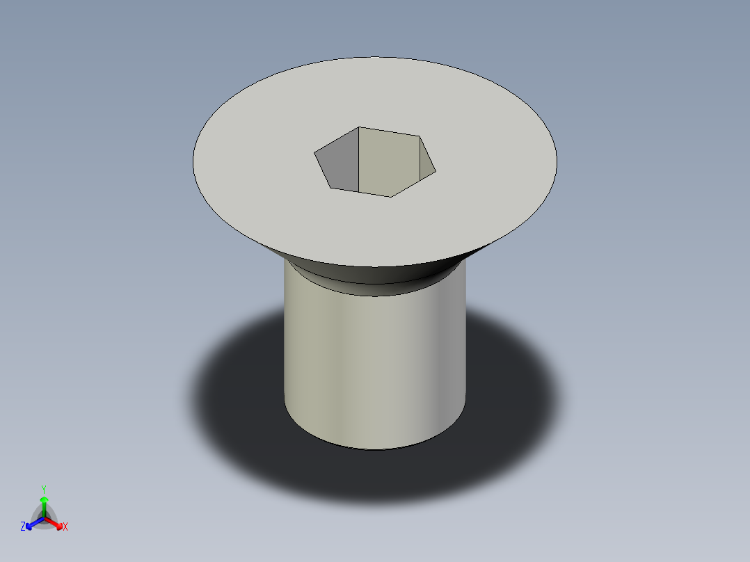 皿頭內六角螺絲FBB-3D多系列多零件图纸模型主视图