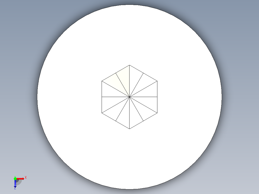 皿頭內六角螺絲FBB-3D多系列多零件图纸模型俯视图