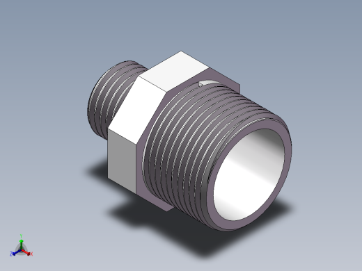 对丝-六角异径 DN20-DN10正等轴测缩略图
