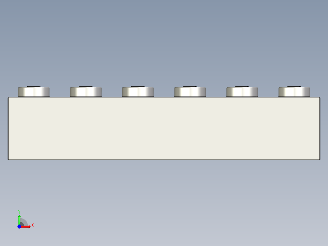 乐高套装 4421基本积木-4211795 - 2456 - 44237 Medium Stone Grey Brick 2 x 6.STEP前视图