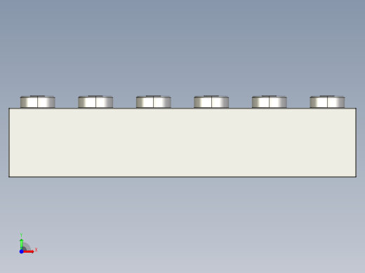 乐高套装 4421基本积木-4211795 - 2456 - 44237 Medium Stone Grey Brick 2 x 6.STEP前视缩略图