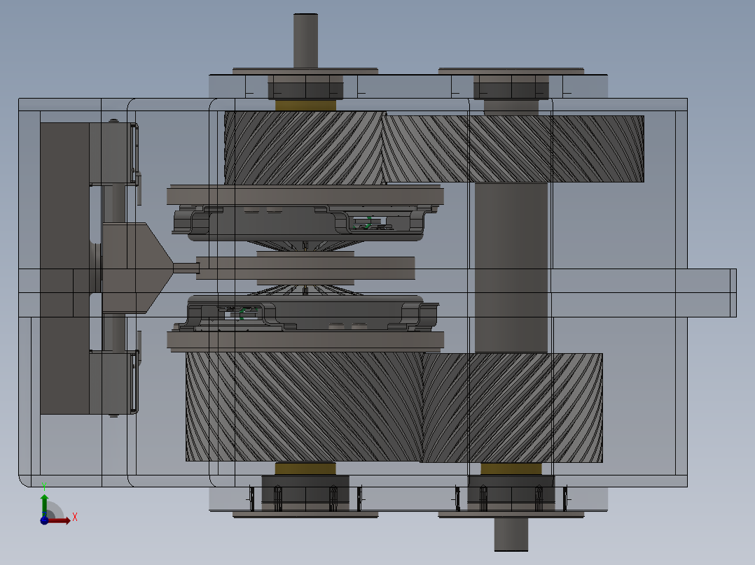 悬停式双膜片弹簧变速机构设计前视图