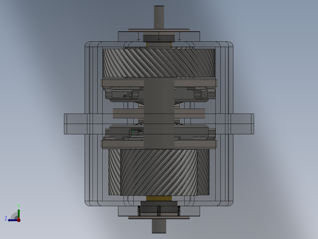悬停式双膜片弹簧变速机构设计右视图