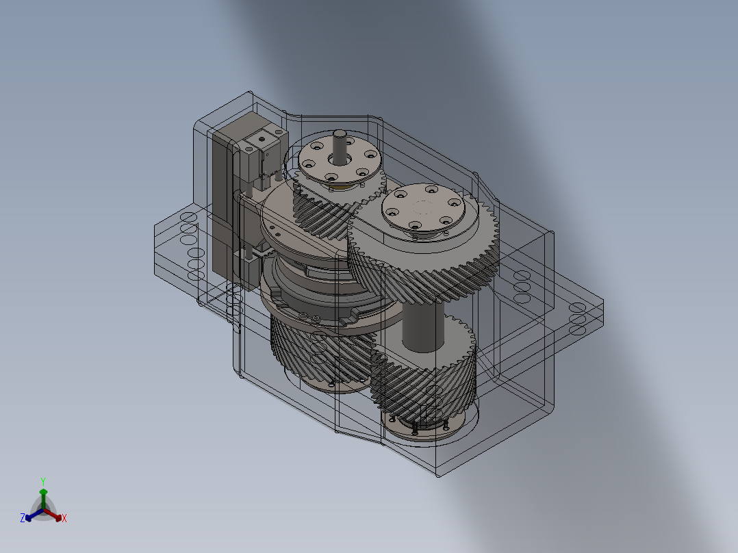 悬停式双膜片弹簧变速机构设计正等轴测图