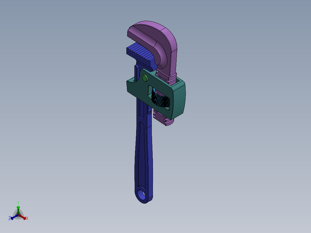 管钳正等轴测图