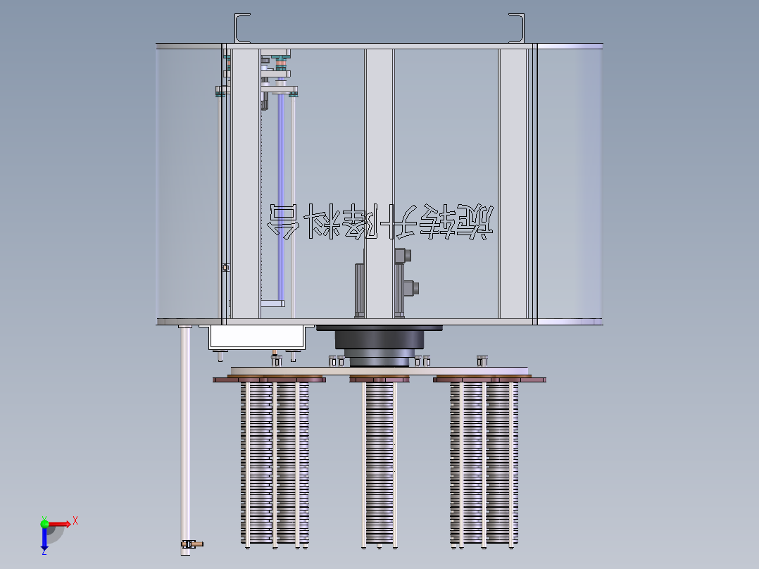 8工位旋转升降料台俯视图