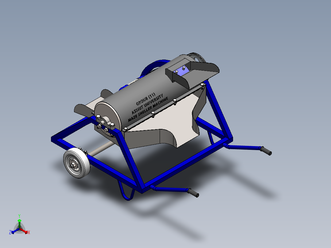 迷宫式脱壳机-SW正等轴测图