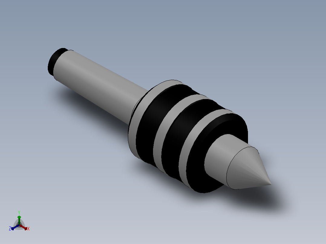 ZZ-00252 中型回旋顶尖[D413L]正等轴测图