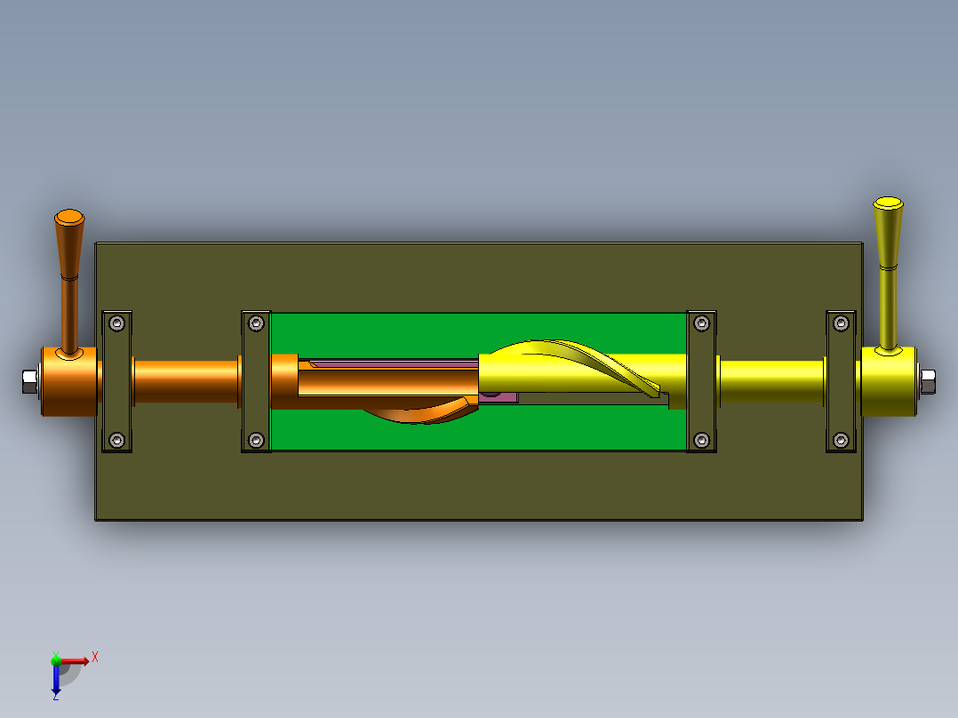 螺旋左右运动机构俯视图