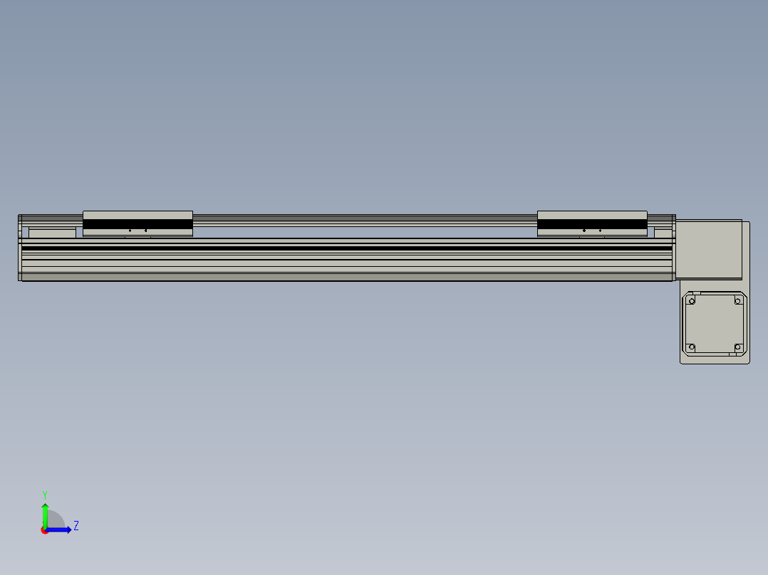 直线模组LHB17-L40-S600-RD设计图纸左视图