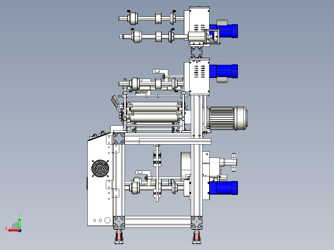 三座模切贴合机后视图