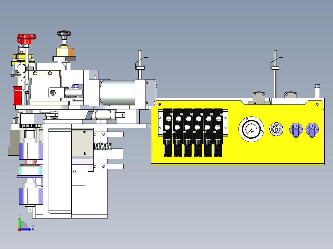 小型料带多通道输送三维设计左视图