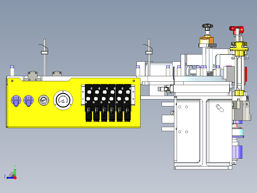小型料带多通道输送三维设计右视图