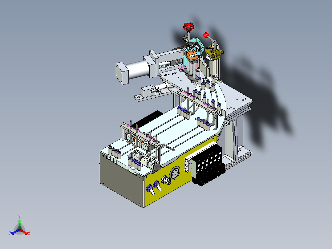 小型料带多通道输送三维设计正等轴测图