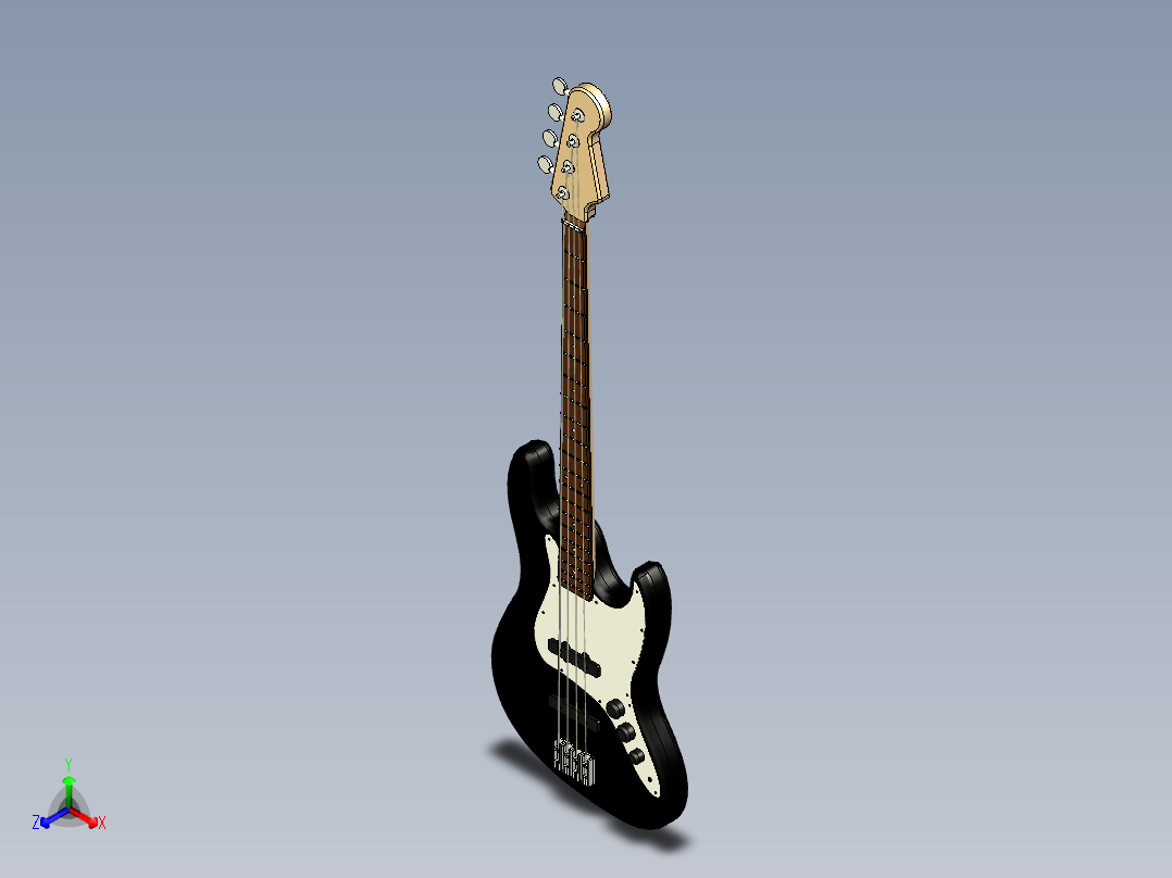 B3003336-芬达 Starcaster 电贝斯电吉他正等轴测图