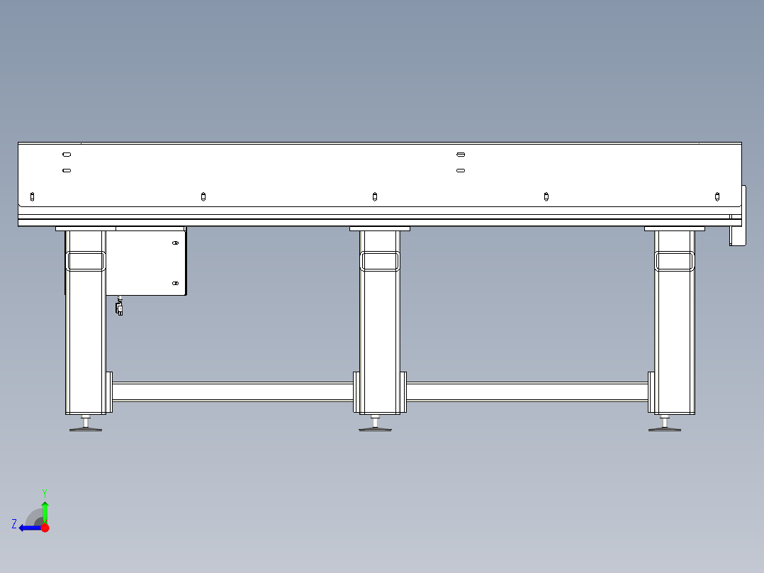 皮带滚筒线右视图