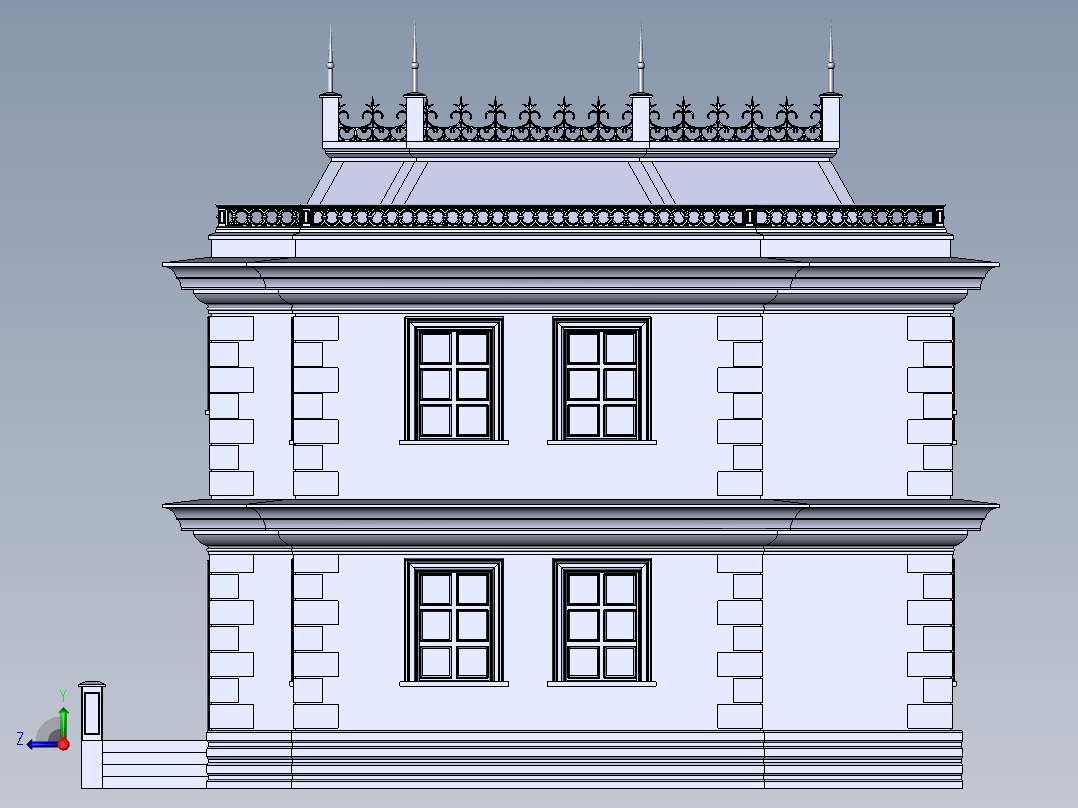 房子、建筑(235)右视图