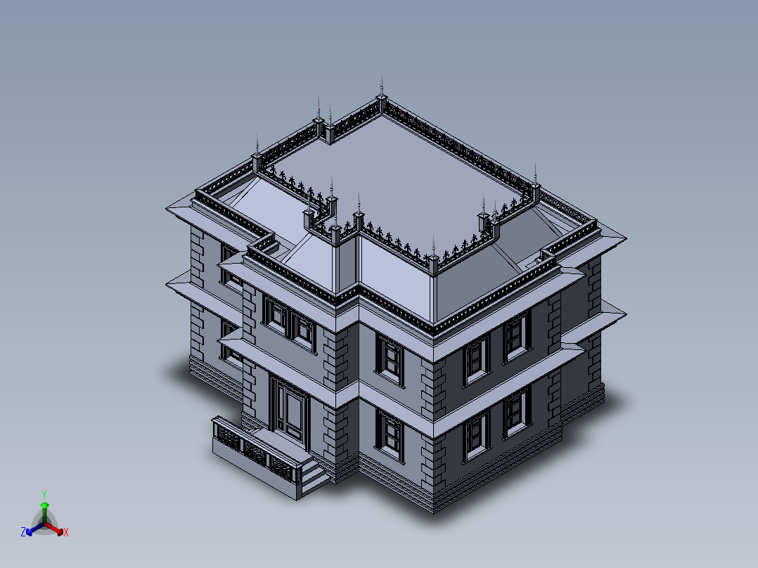 房子、建筑(235)正等轴测图