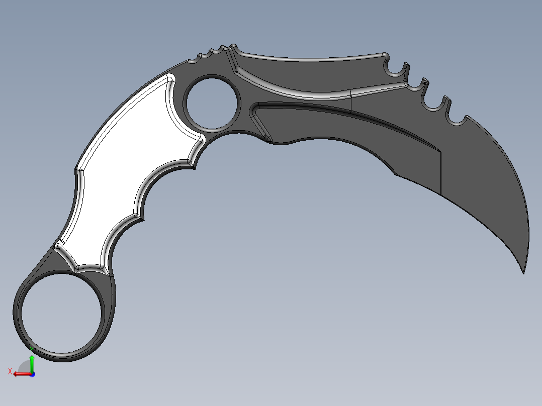 爪子刀、刀(3)后视图