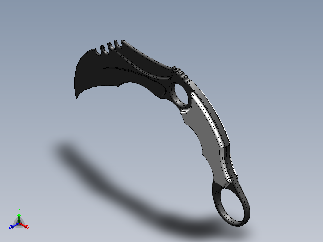 爪子刀、刀(3)正等轴测图