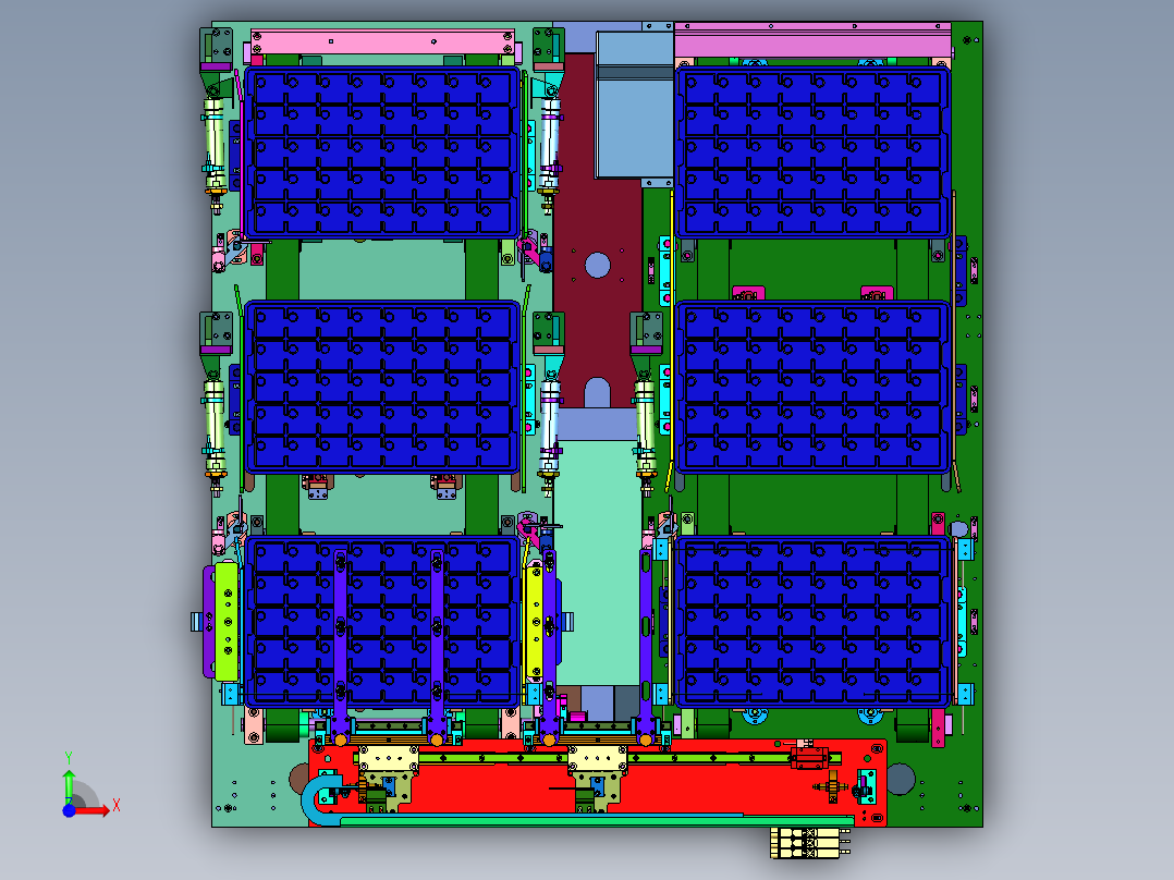 电子元器件料盘收堆装置前视图