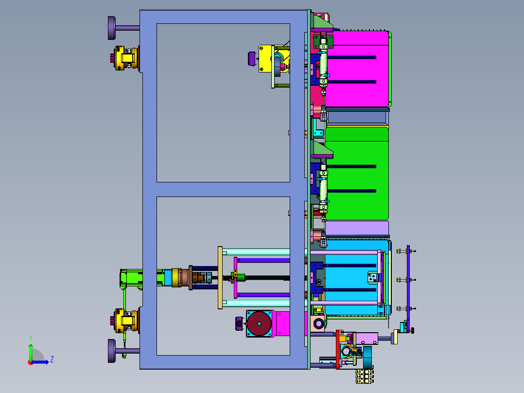 电子元器件料盘收堆装置左视图