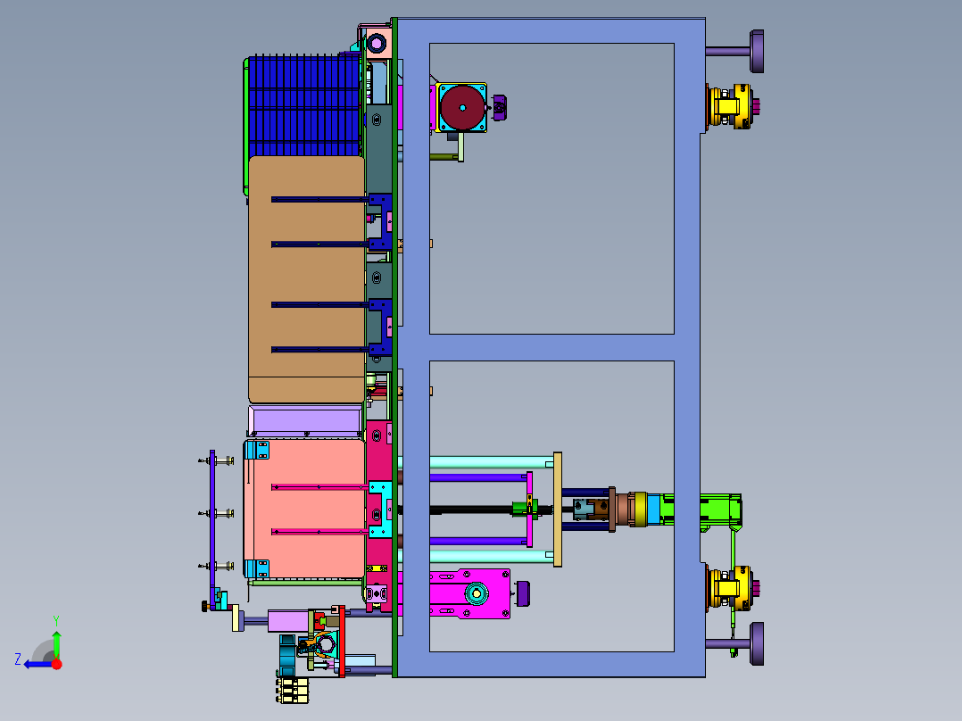 电子元器件料盘收堆装置右视图