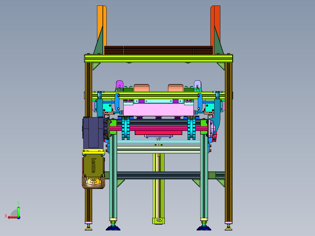纸箱快速打开成型机构后视图