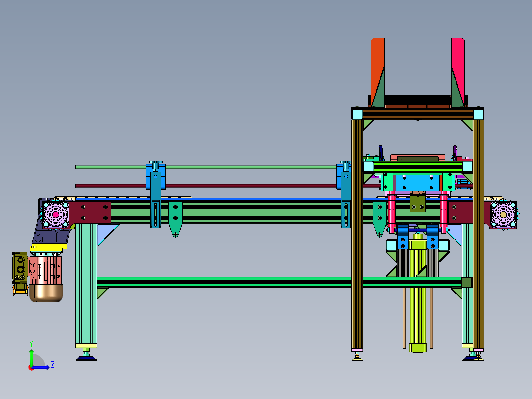 纸箱快速打开成型机构左视图