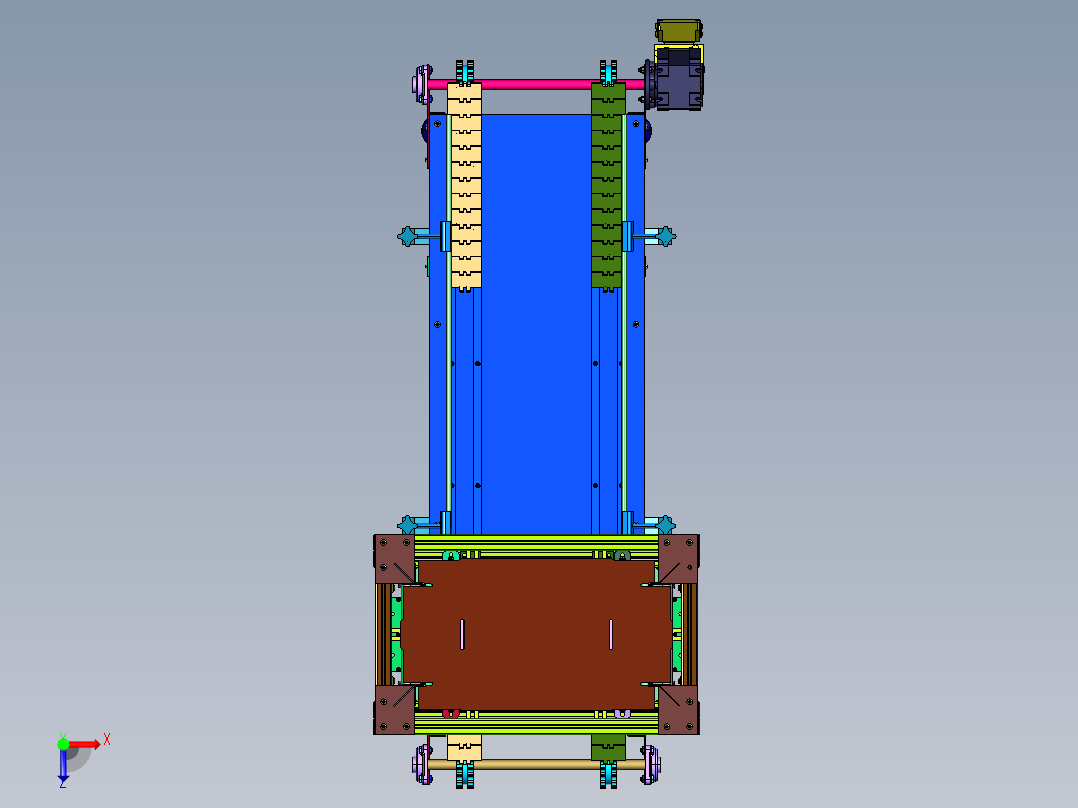 纸箱快速打开成型机构俯视图
