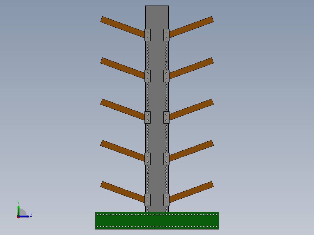 货架、多头悬臂货架左视图