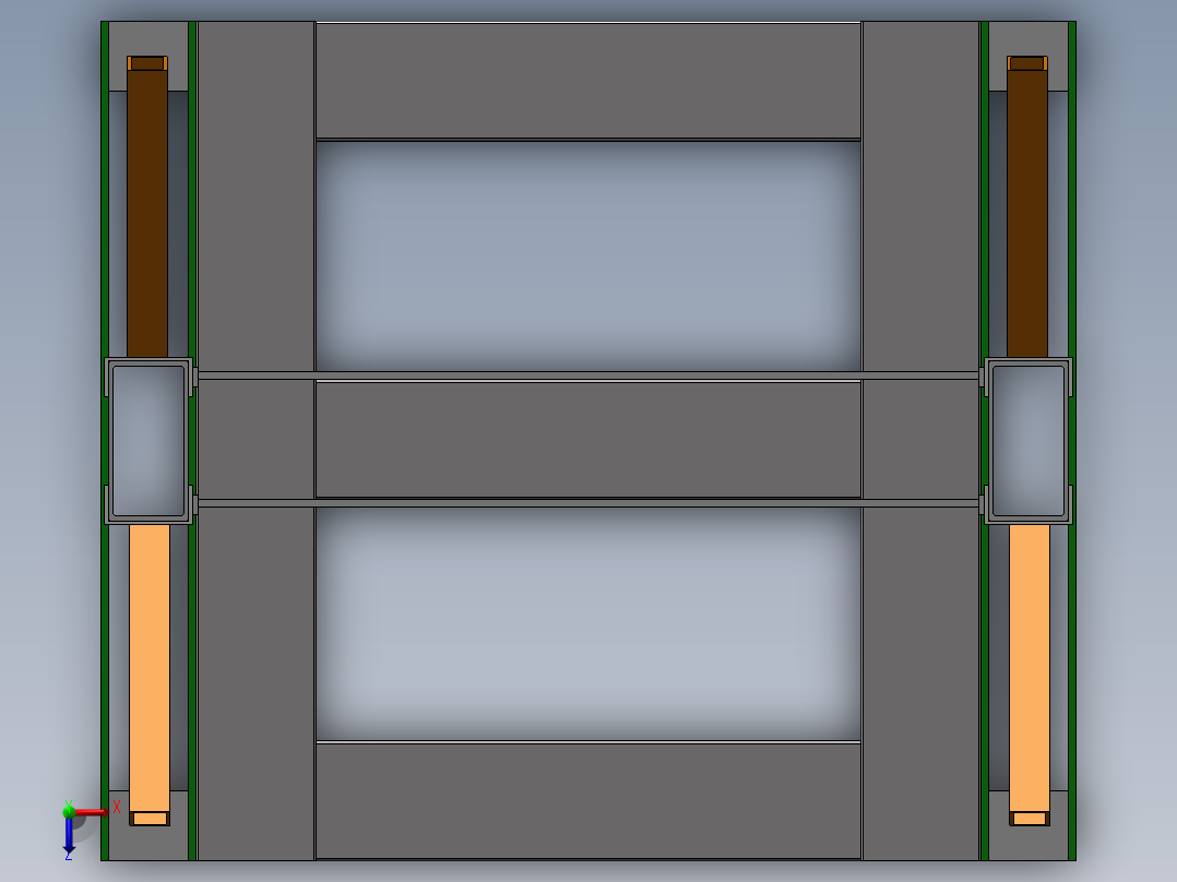 货架、多头悬臂货架俯视图