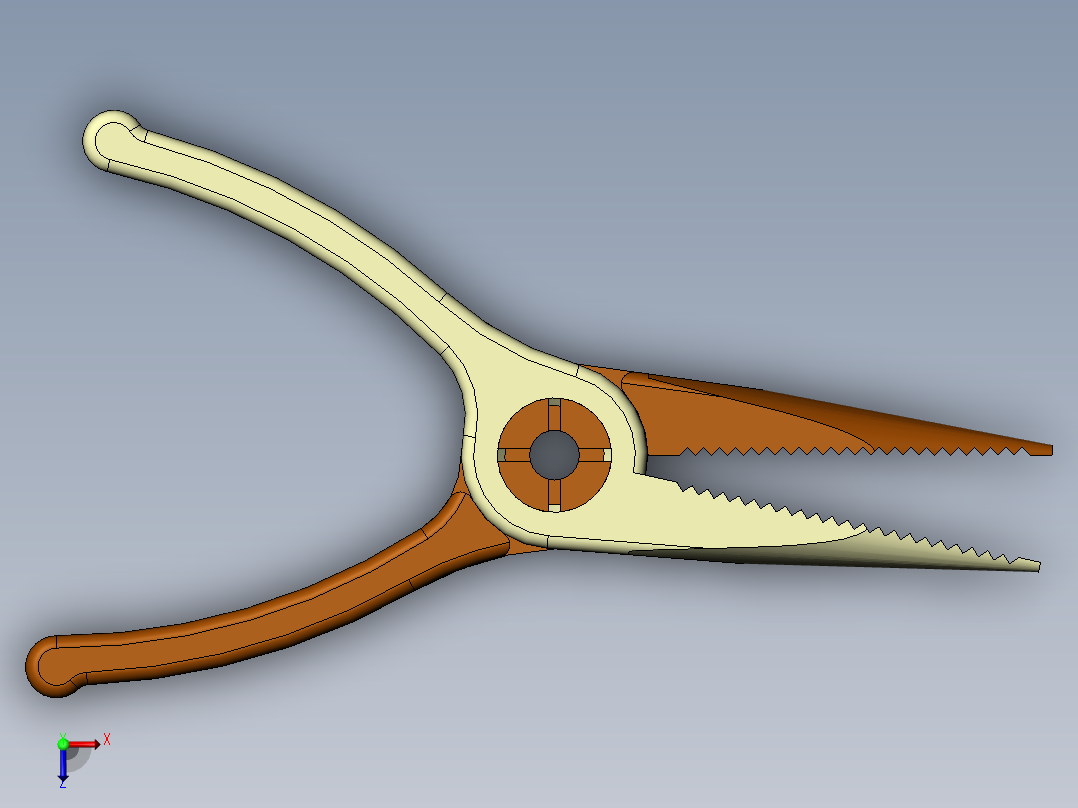 高品质鼻钳 尖头钳俯视图