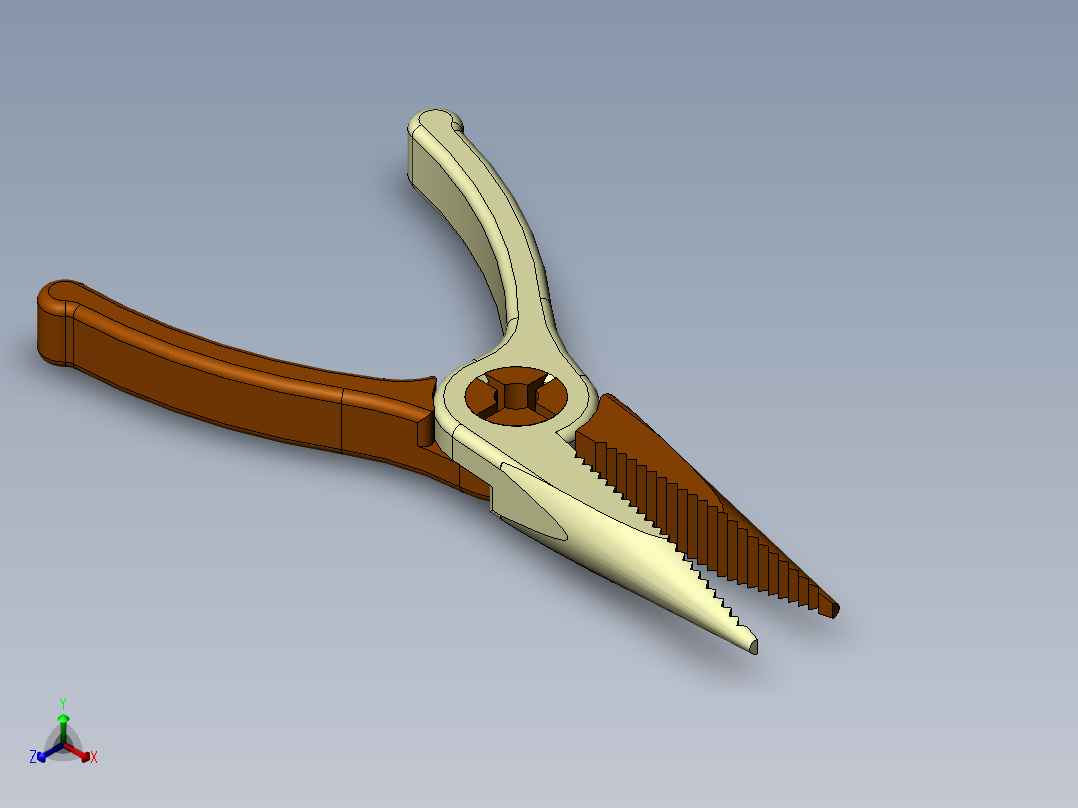 高品质鼻钳 尖头钳正等轴测图