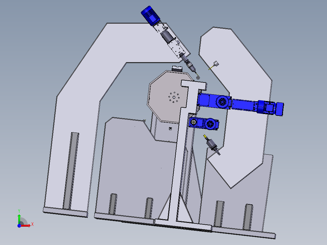 多轴多工位加工设备  STEP前视图