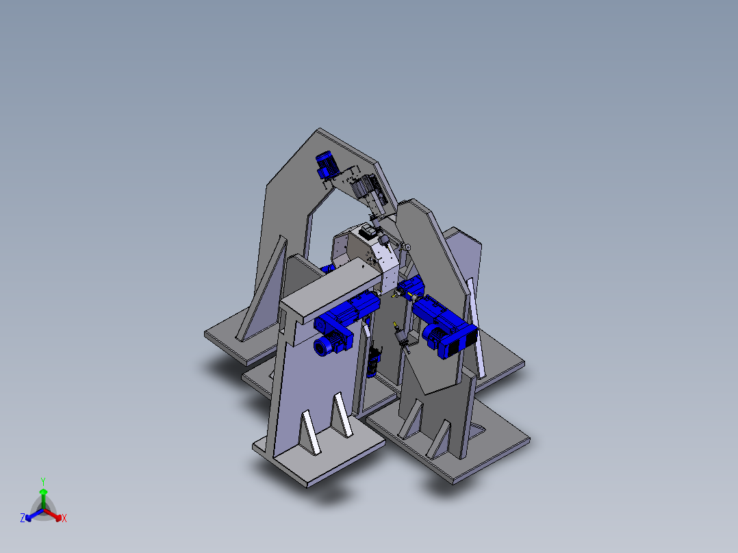 多轴多工位加工设备  STEP正等轴测图