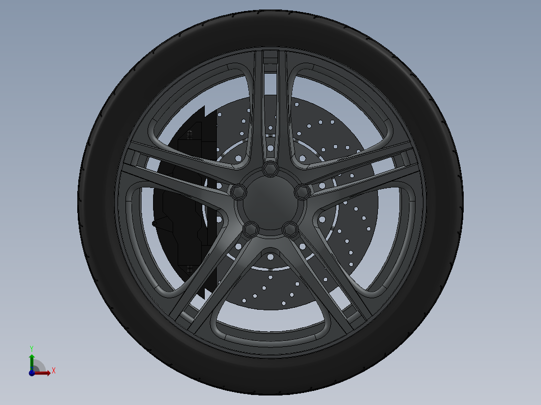 轮毂、轮胎(125)前视图