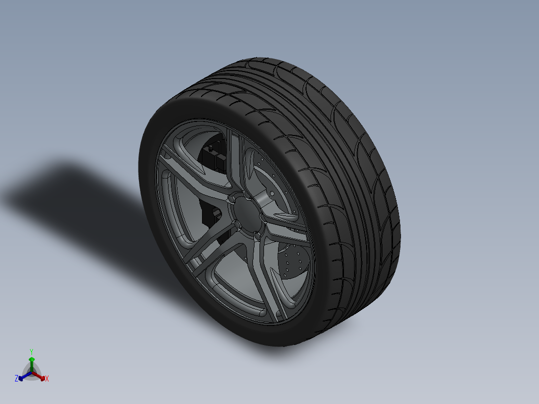 轮毂、轮胎(125)正等轴测图