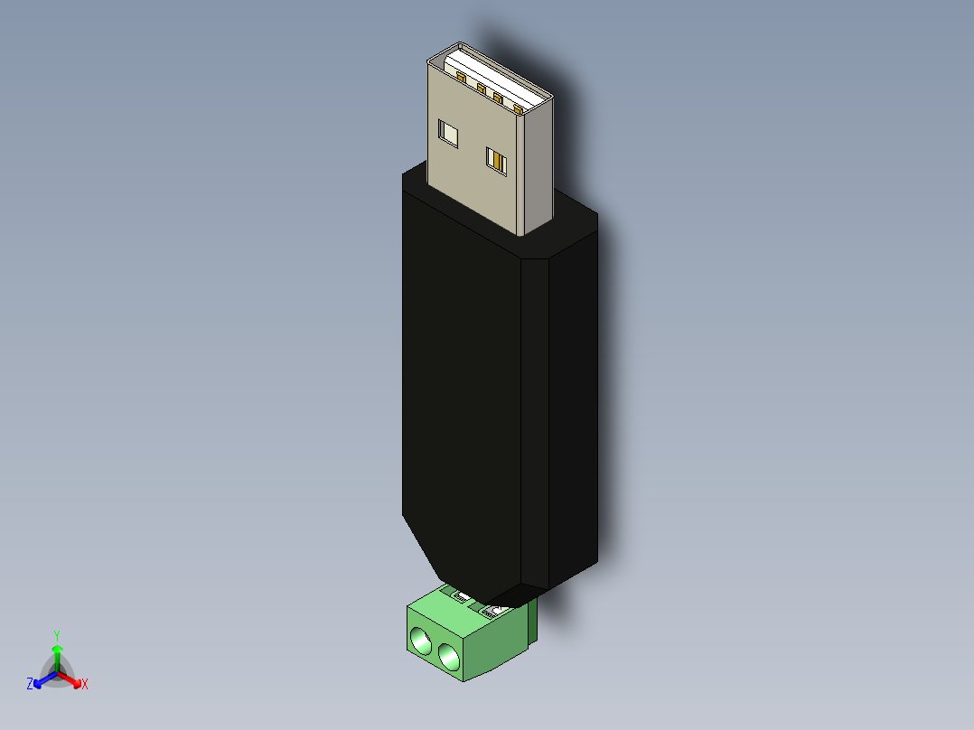 USB至RS485转换器适配器正等轴测图