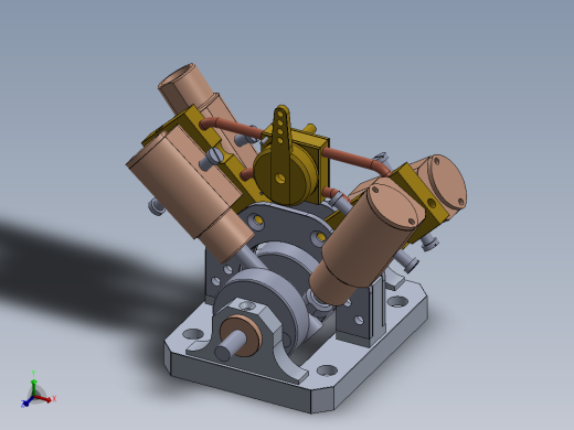 蒸汽机4-cylinder-v-shaped-oscillating-steam-eng-模型格式为 sw