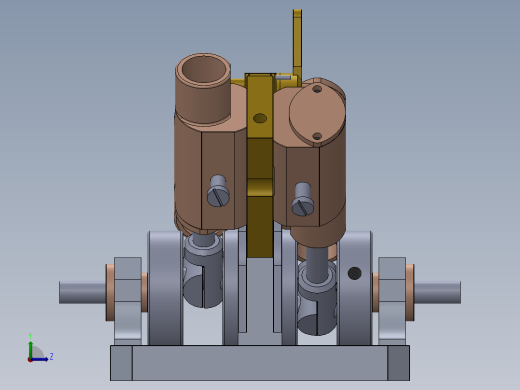 蒸汽机4-cylinder-v-shaped-oscillating-steam-eng-模型格式为 sw左视缩略图