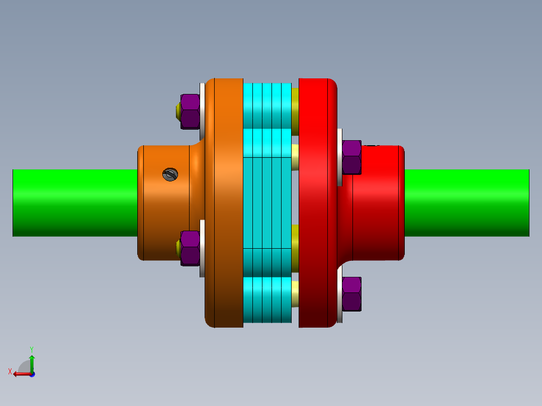 弹性联轴器后视图