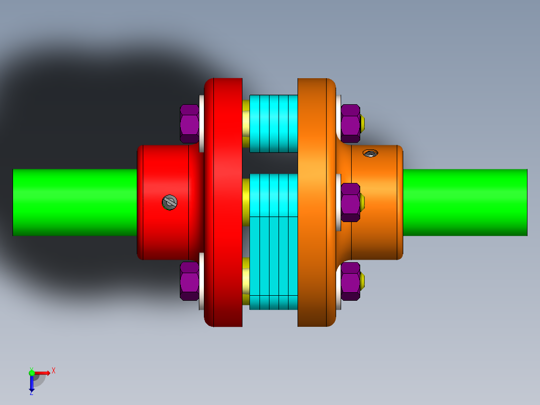 弹性联轴器俯视图