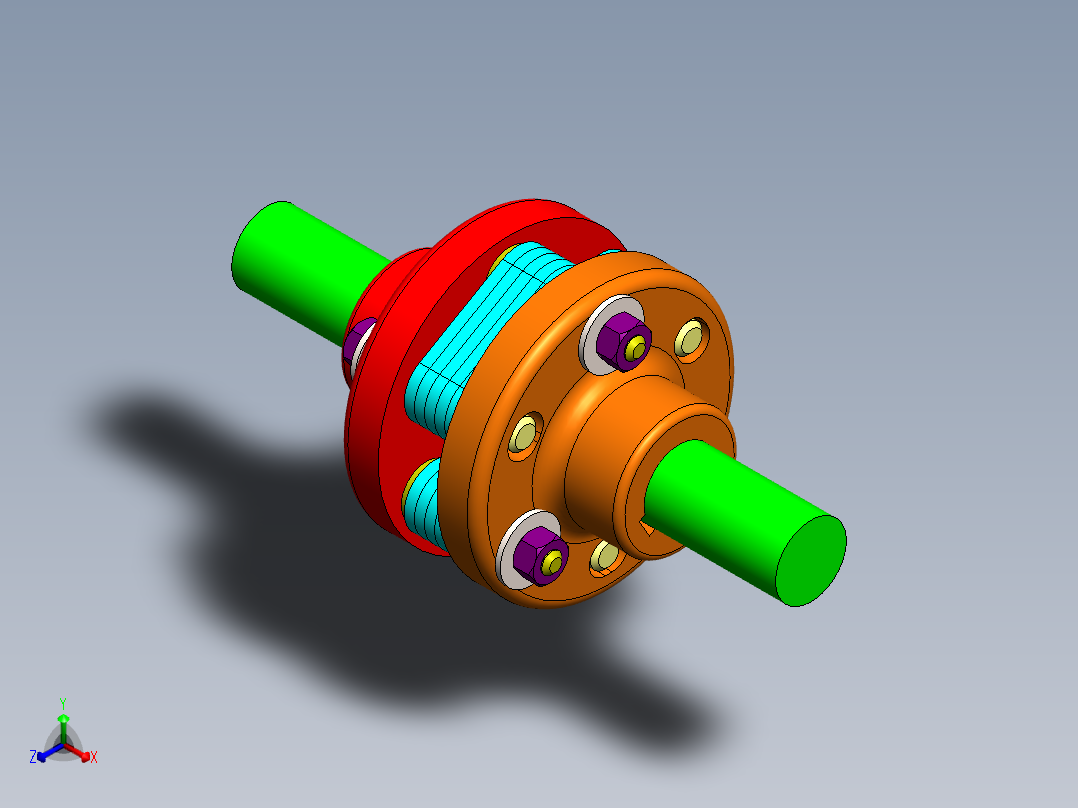 弹性联轴器正等轴测图